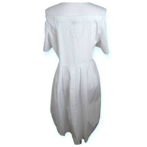 LANE BRYANT WHITE BUTTON DOWN OFF-THE-SHOULDER HI-LO SHIRT SZ.20 NWT. - Picture 5 of 9